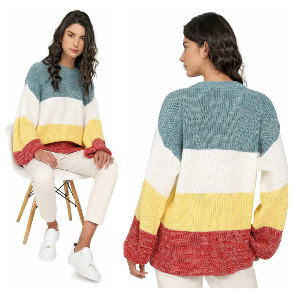 Lumiere Color Block Sweater Size Large